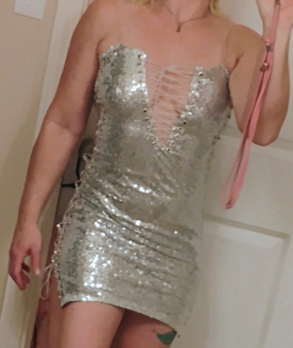 Fashion Nova Silver Sequin Lace-Up Mini Dress - Picture 2 of 7